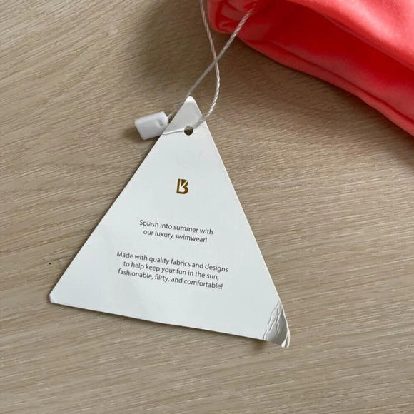 Buff Bunny Swim Bikini Set Wrap Top Cheeky Bottoms NWT Coral Pink Size Small - Picture 10 of 11